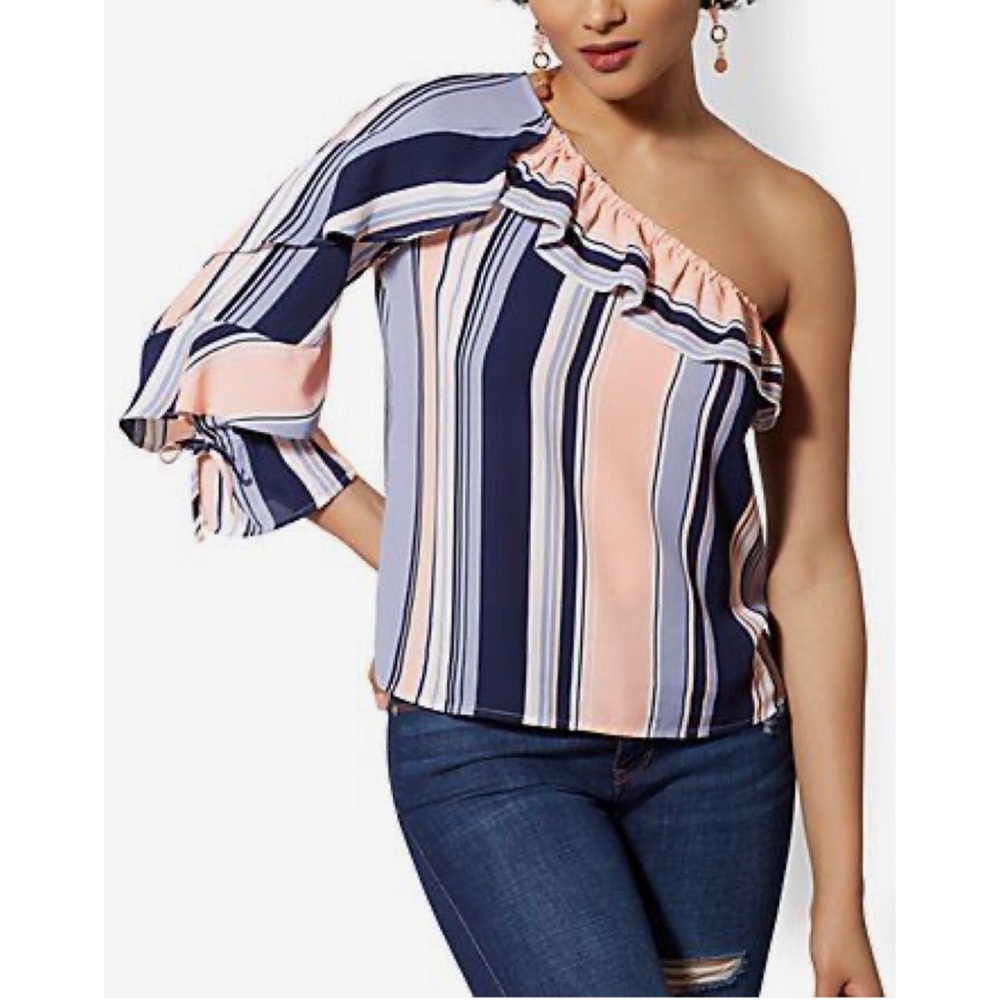 New York & Co. multicolor off shoulder top